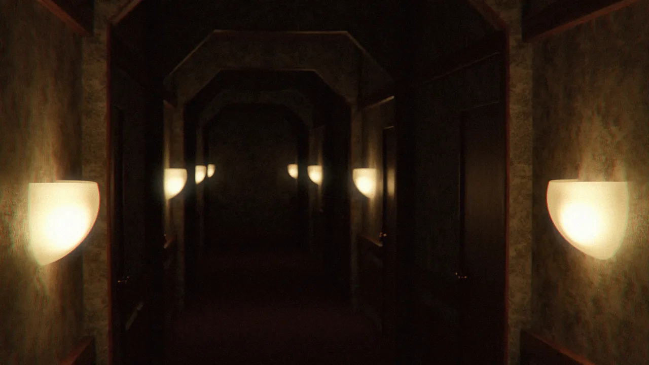A dark hallway